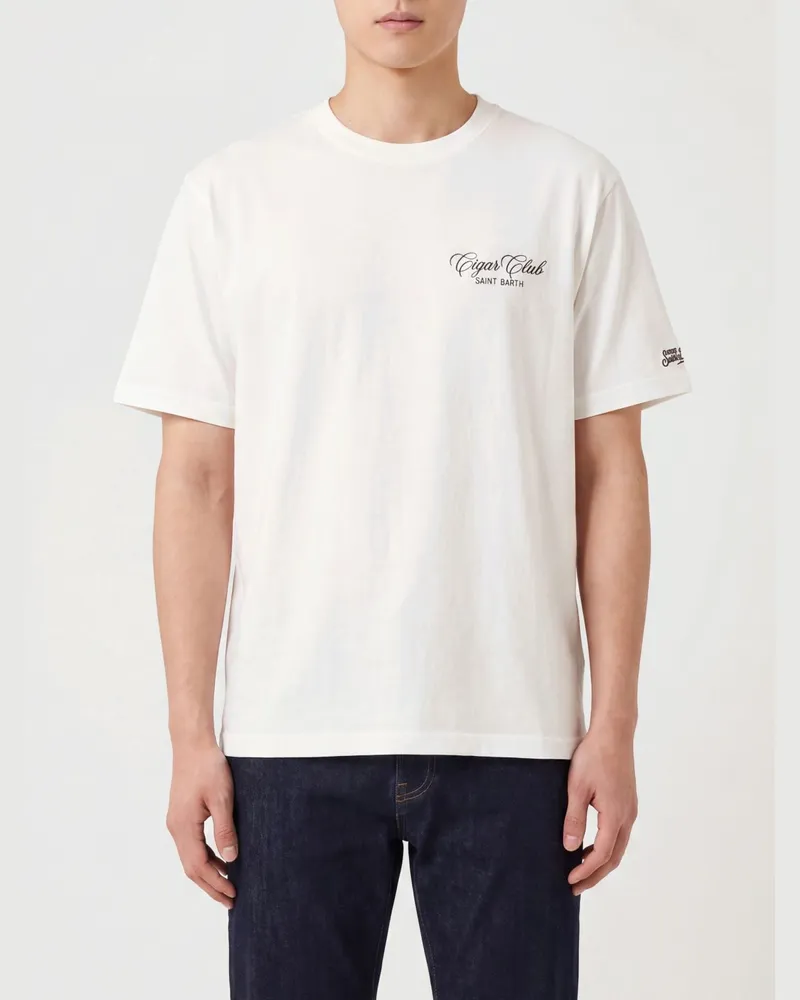 MC2 Saint Barth Bedrucktes Baumwoll-T-Shirt Bianco
