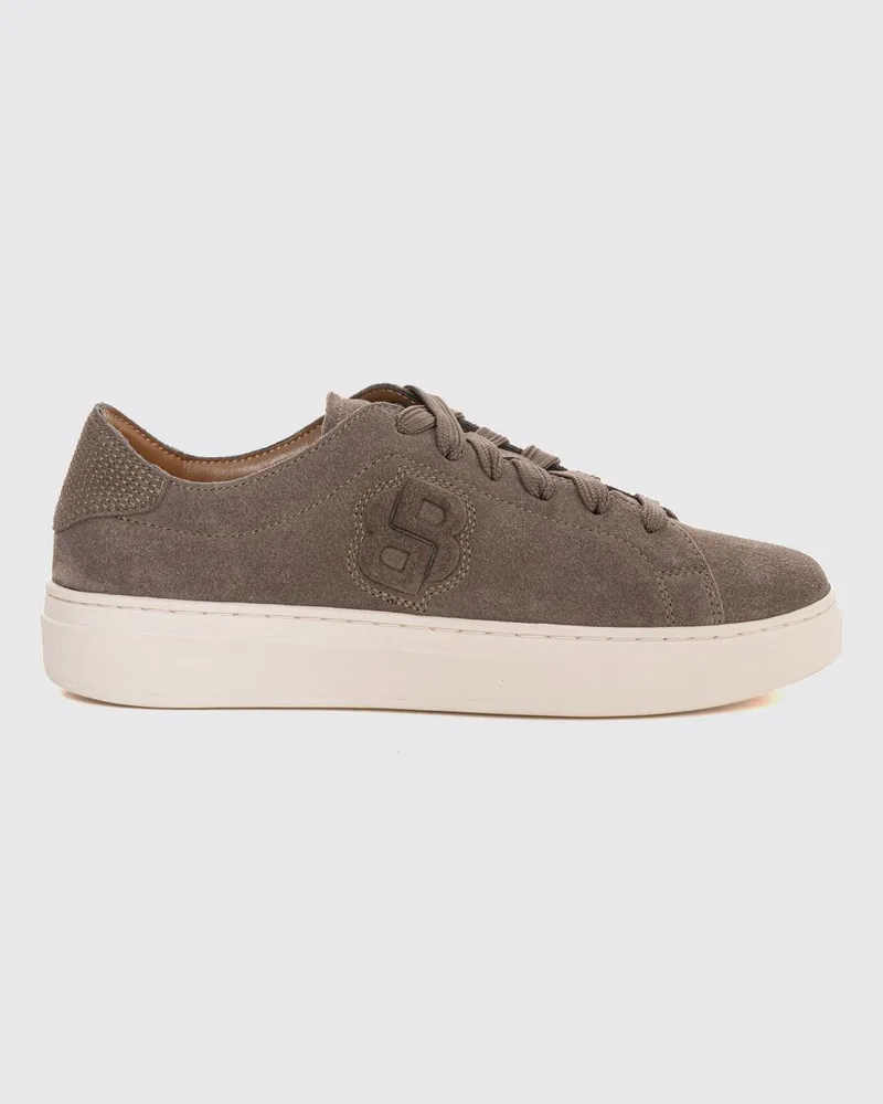HUGO BOSS Low-Top-Sneaker aus Wildleder mit Ton-in-Ton-Logo Braun