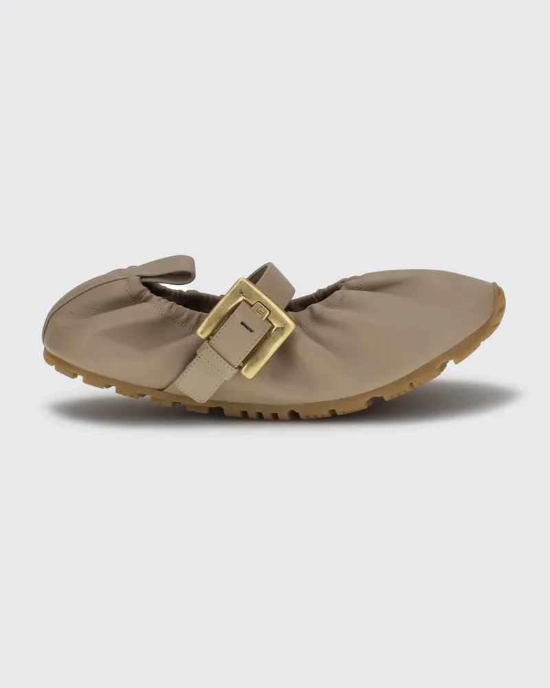 Balmain Ballerinas aus Leder Sand