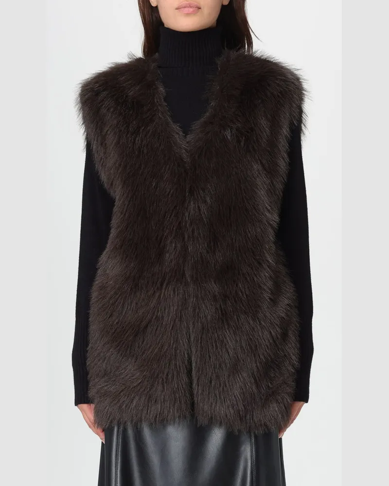 Kaos Pelzmantel damen Braun
