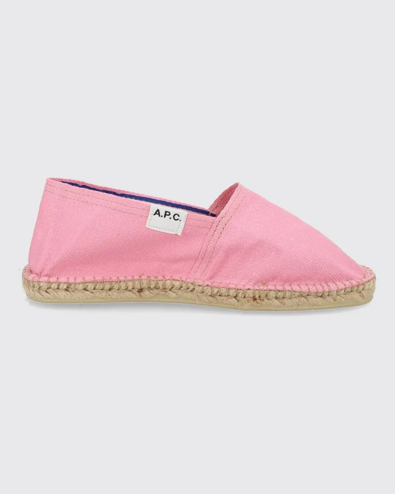 A.P.C. Baumwoll-Espadrilles mit runder Zehenkappe und niedrigem Absatz Pink