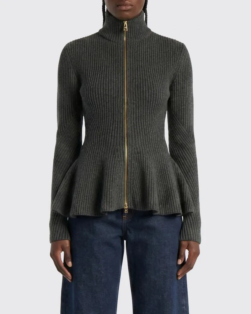 Alaïa Cardigan aus Schurwolle und Kaschmir Grau
