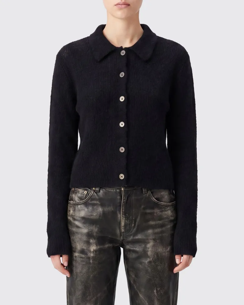 Our Legacy Slim Fit Cardigan von aus Alpakawollmischung mit klassischem Kragen Schwarz