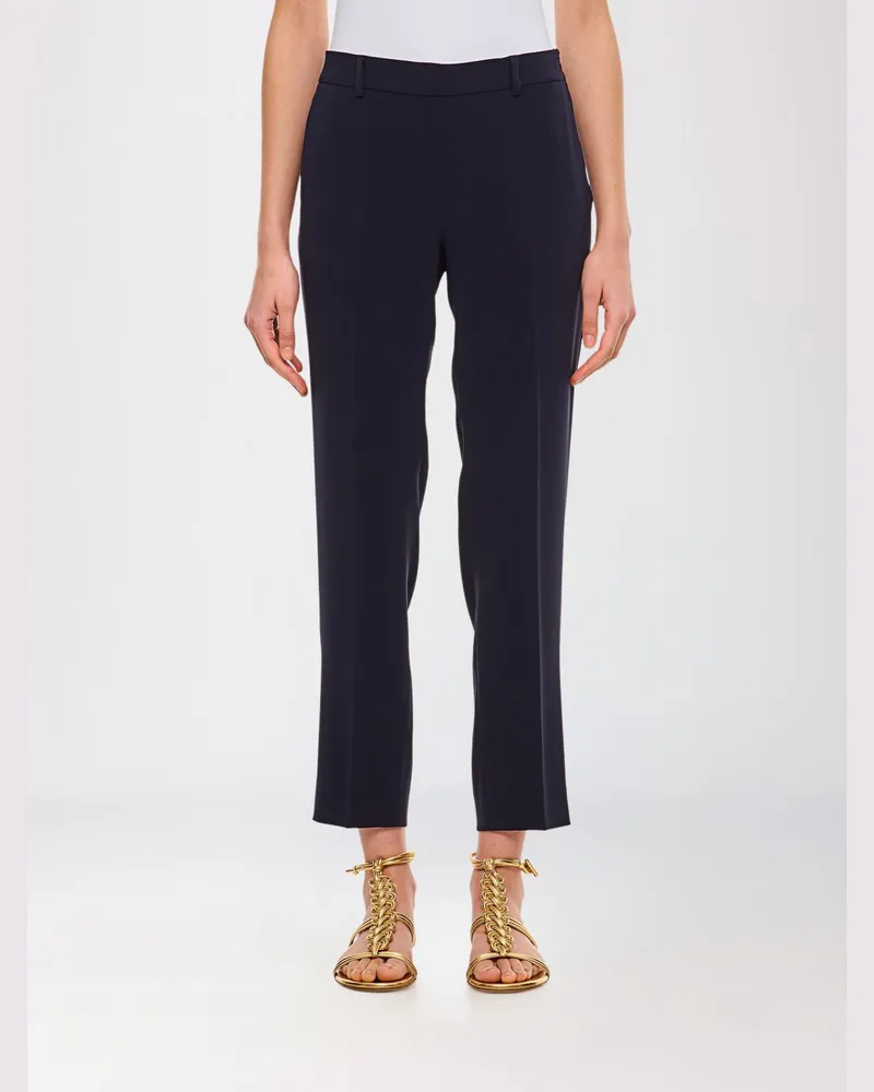 Alberto Biani Slim Fit Crêpe-Chino-Hose mit seitlichem Reißverschluss Blau