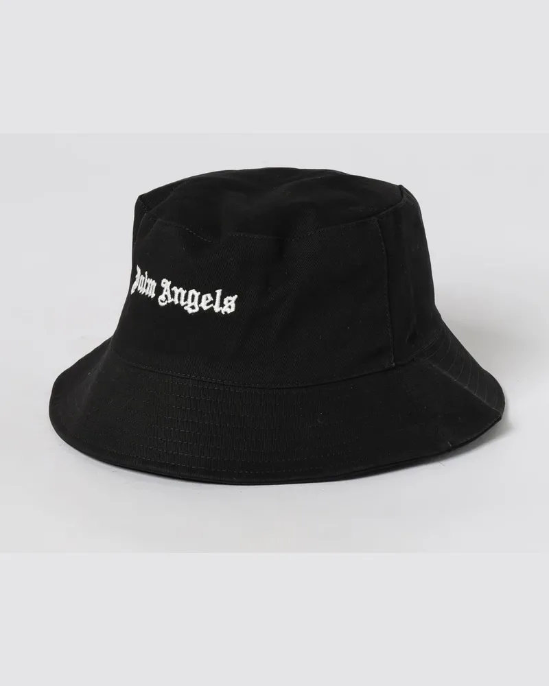 Palm Angels Baumwoll-Hut mit gesticktem Logo Schwarz
