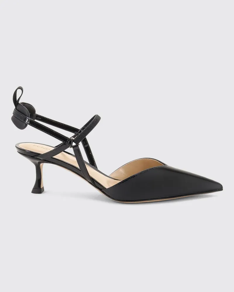 Fendi Very Colibrì Slingback-Pumps aus Lackleder mit mittlerem Stilettoabsatz Schwarz