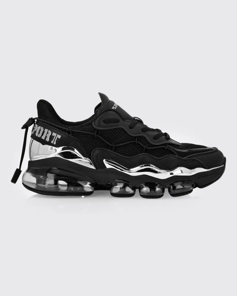 Philipp Plein Sneakers aus Mesh und Leder Schwarz