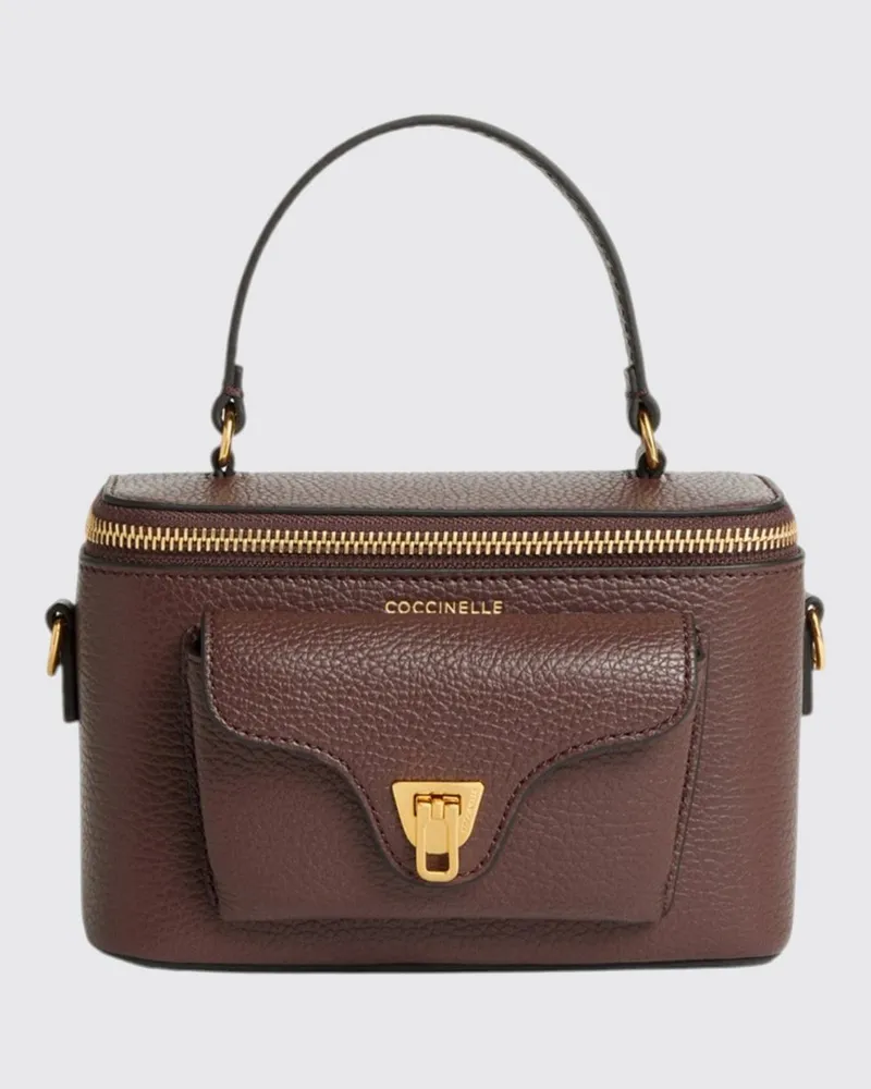 Coccinelle Kleine Beat Generation Schultertasche aus genarbtem Leder von mit Henkel Cherry
