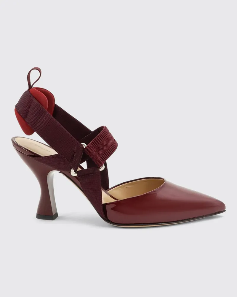 Fendi Colibrì Slingback-Pumps aus Kalbsleder mit hohem Absatz Burgunderrot