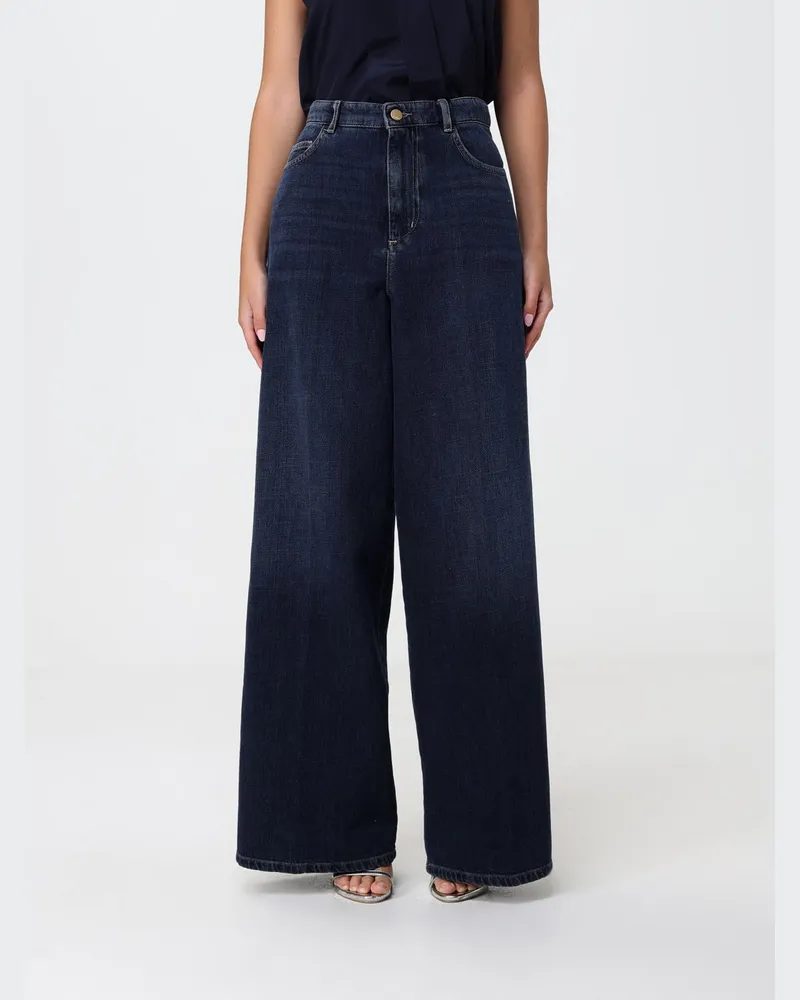 Max Mara Wide-Leg-Jeans aus Baumwolldenim mit hoher Taille Blau