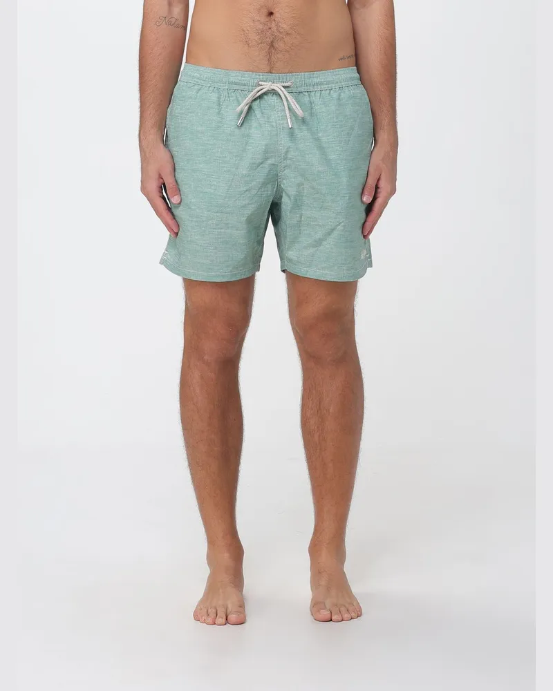 MC2 Saint Barth Kurze Nylon-Badeshorts mit elastischem Bund und Logo Grün