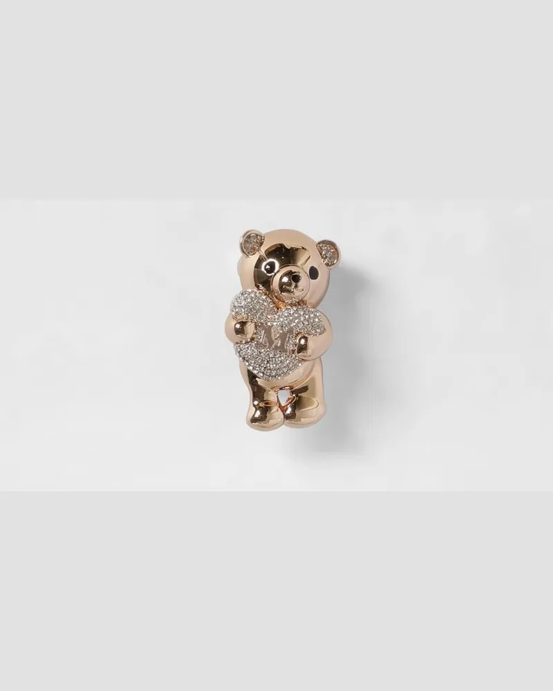 Max Mara Teddy Scarf Brosche aus Messing mit Strasssteinen Pink