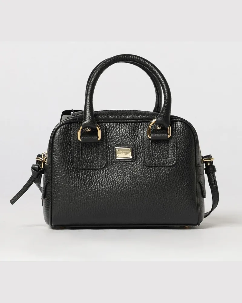 Dolce & Gabbana DOLCE  GABBANA Lilly Mini-Handtasche aus genarbtem Leder von Dolce & Gabbana für Mädchen Schwarz