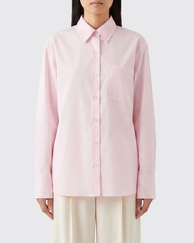 Rag & Bone Relaxed-Fit-Hemd aus Baumwollpopeline mit überschnittenen Schultern und Tasche Pink