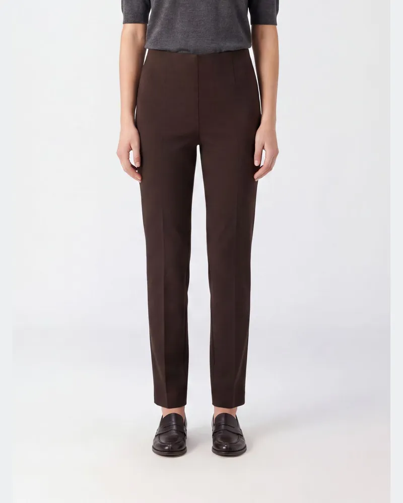 PT TORINO High-Waist Skinny-Jersey-Hose mit elastischem Bund Braun