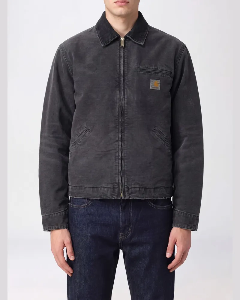 Carhartt WIP OG Detroit Baumwolljacke mit Reißverschluss und Logo-Patch Schwarz