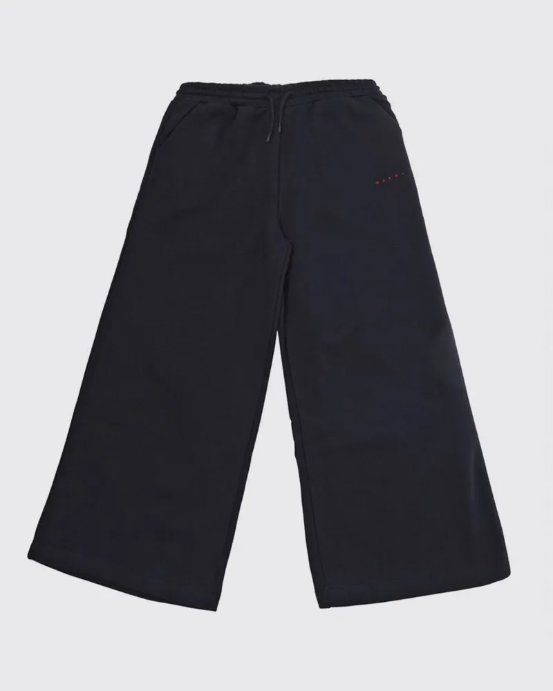 Marni Weit geschnittene Jogginghose für Jungen aus Baumwolle mit Kontrastlogo Blau