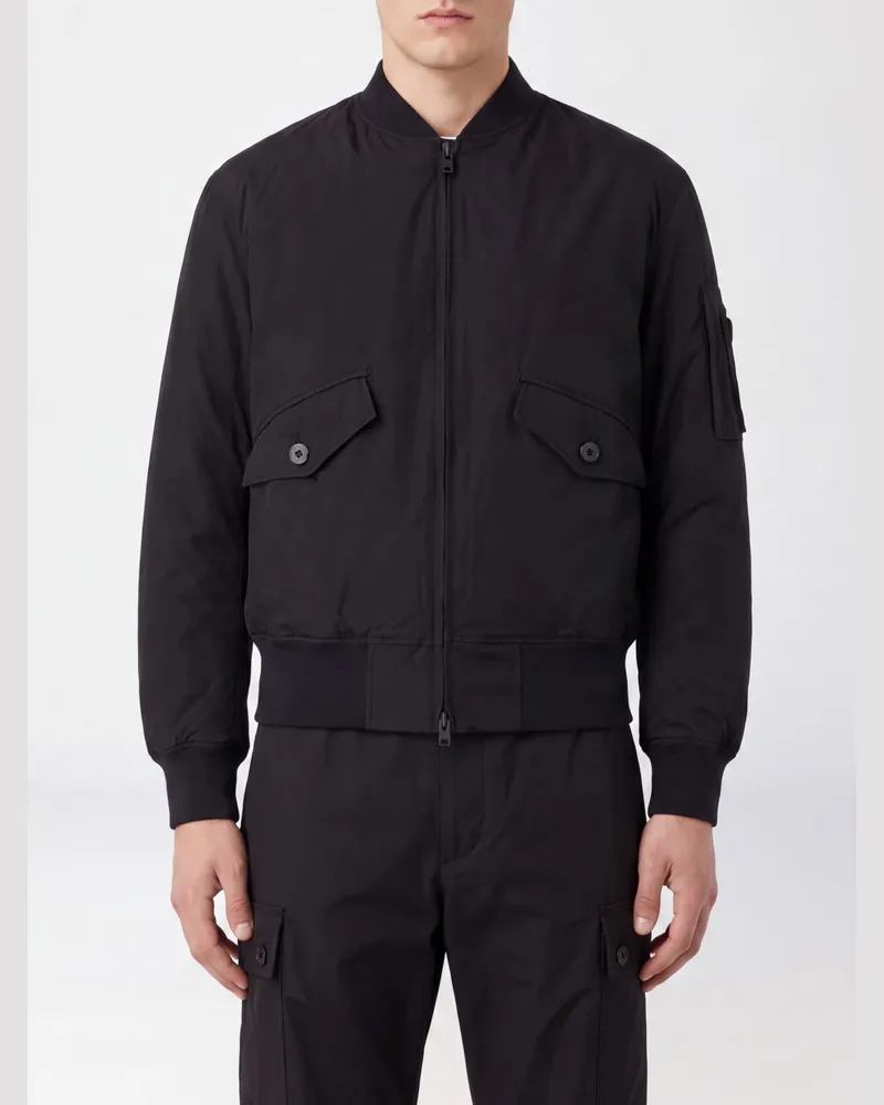 Y-3 Bomberjacke aus technischem Gewebe mit Stehkragen und elastischen Bündchen Schwarz