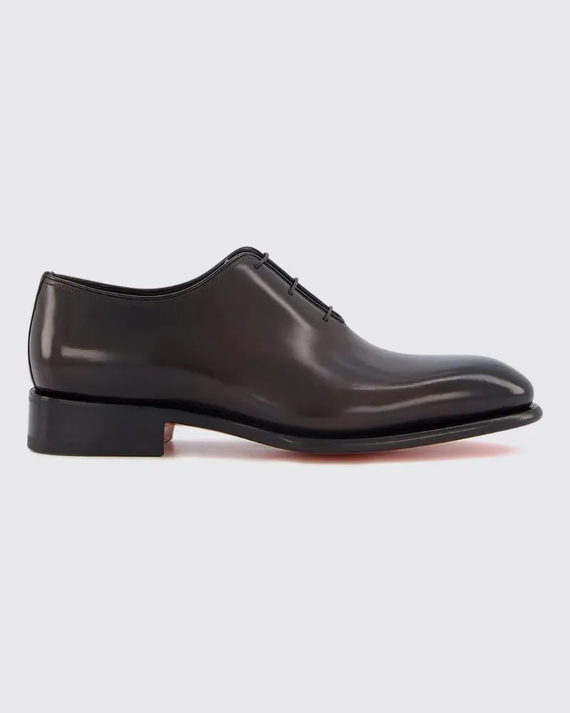 Santoni Nachhaltige Oxford-Schuhe aus glattem Kalbsleder Braun