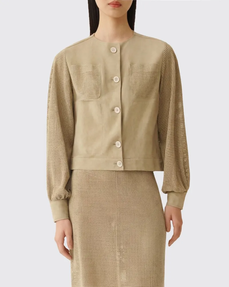 Fabiana Filippi Pelzmantel damen Kaki