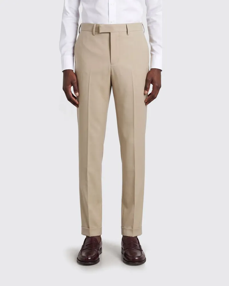 PT TORINO Slim Fit Anzughose aus Stretch-Schurwolle Beige
