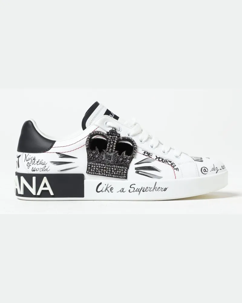 Dolce & Gabbana DOLCE  GABBANA Portofino Sneakers Dolce & Gabbana aus bedrucktem Leder Weiß
