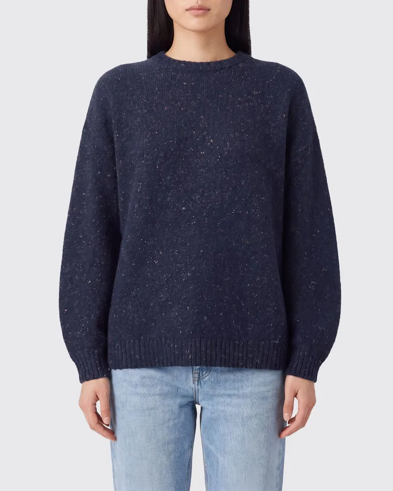 Fabiana Filippi Pullover mit abstraktem Muster aus Wollmischung Blau