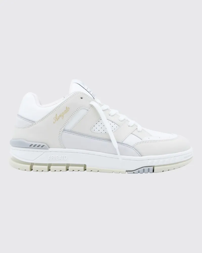Axel Arigato Zweifarbige Low-Top-Sneaker aus Leder und Nubuk mit perforierter Spitze Cream