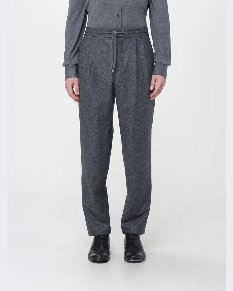 Brunello Cucinelli Slim-Fit-Hose aus Schurwolle mit Kordelzug am Bund Grau