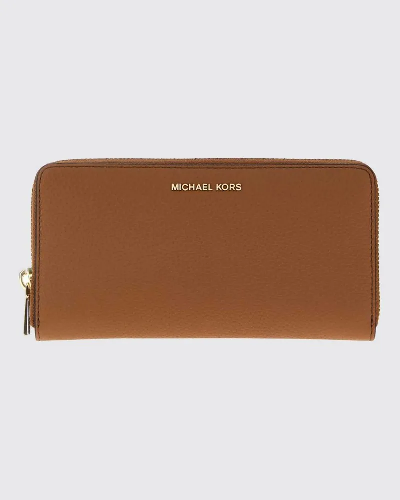 Michael Kors Jet Set Continental-Geldbörse aus Leder mit Rundum-Reißverschluss Braun