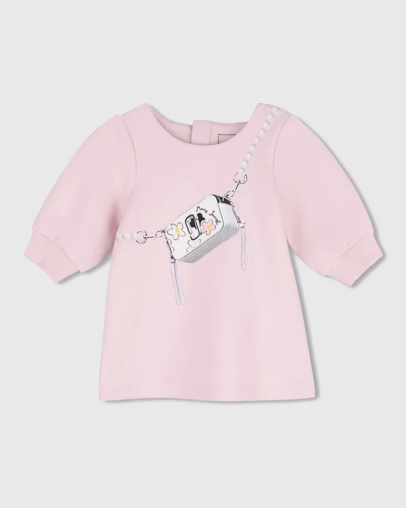 Marc Jacobs Langärmeliges Baumwollkleid von für Mädchen mit Grafikdruck Pink