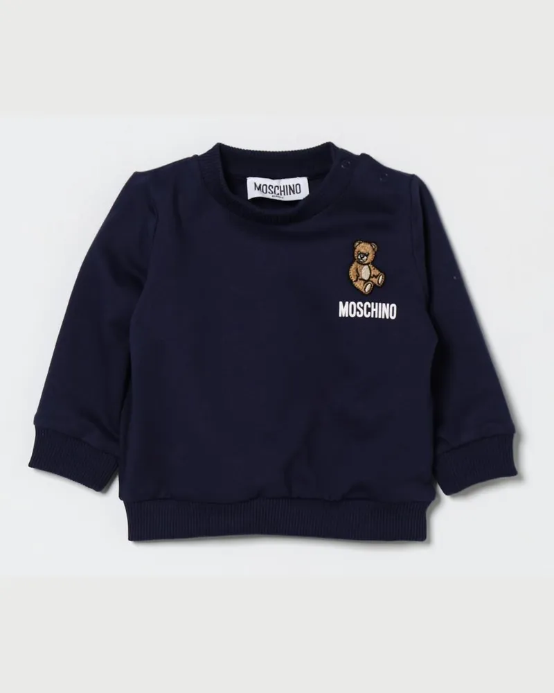 Moschino Teddy Rundhals-Sweatshirt mit Logo Navy