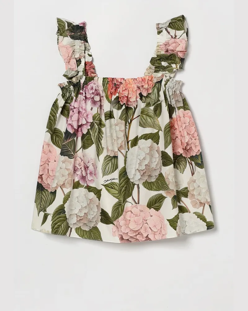 Dolce & Gabbana DOLCE  GABBANA Florales Baumwoll-Top Dolce & Gabbana Weiß