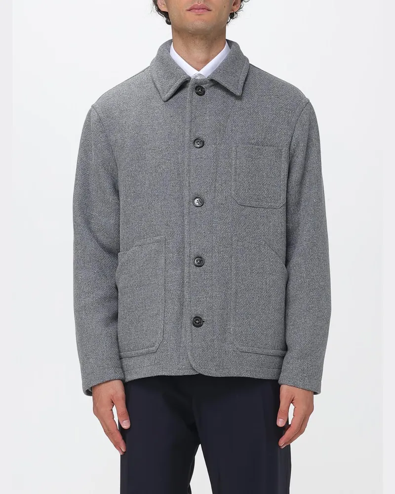 Brooksfield Lässige Hemdjacke aus Wollmischung mit aufgesetzten Vordertaschen Grau