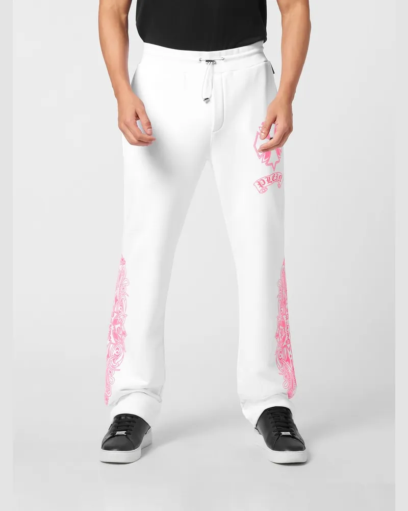 Philipp Plein Baumwoll-Jogginghose mit Grafikprint Weiß