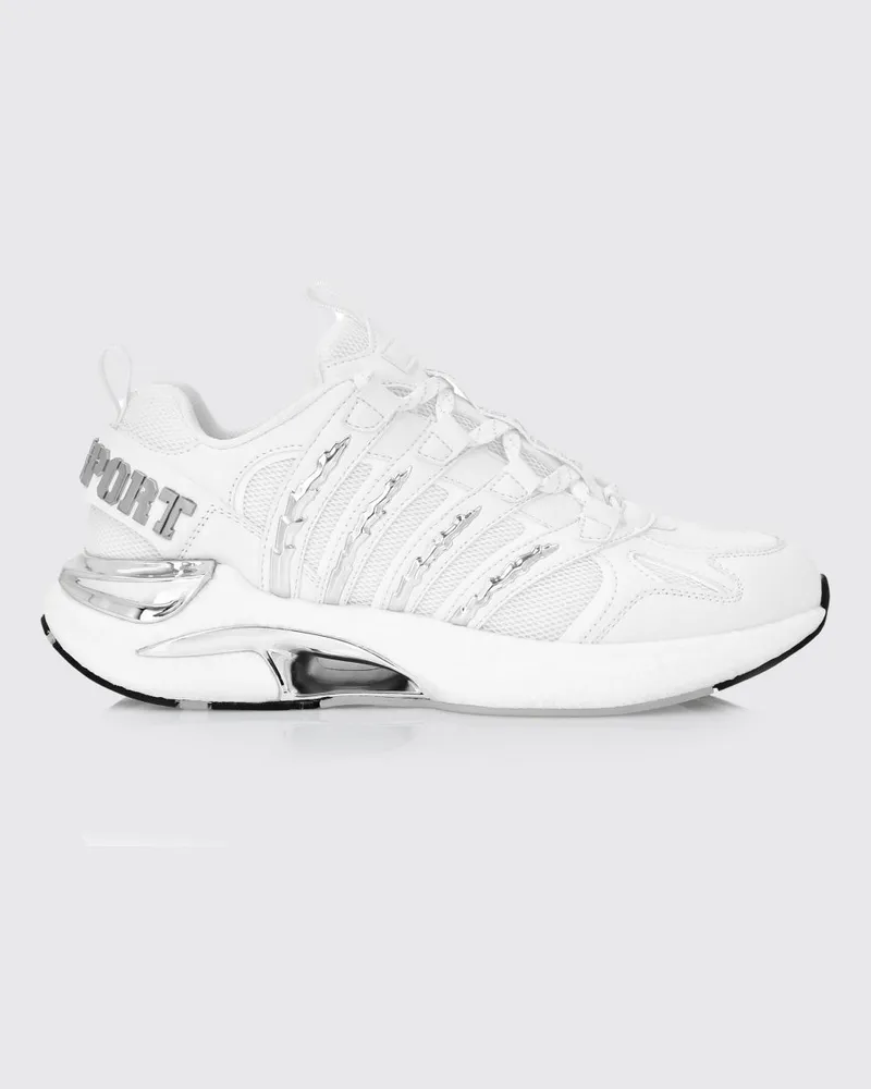 Philipp Plein Sneakers aus Leder und Mesh Weiß