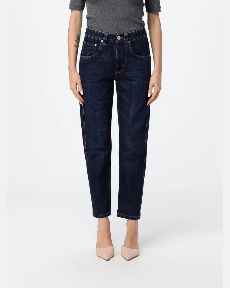 Brunello Cucinelli Hochgeschnittene Cropped-Jeans mit geradem Bein aus Baumwolldenim Blau