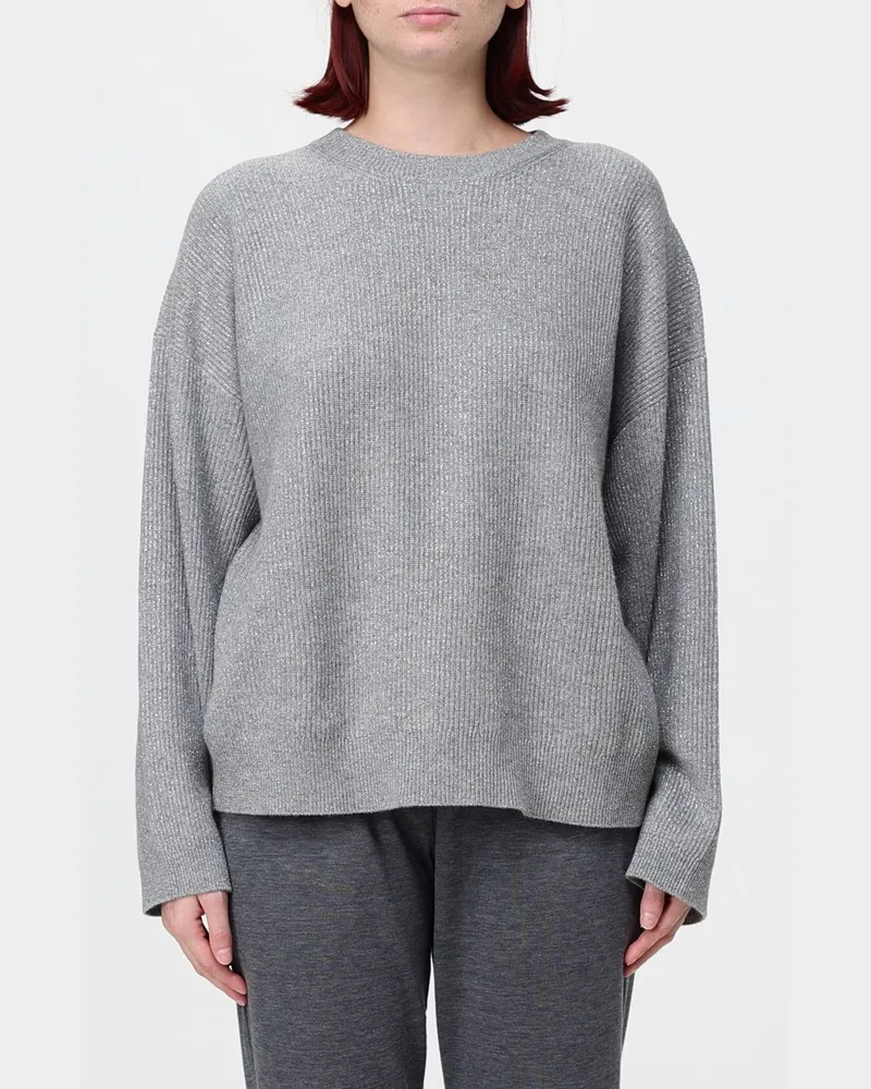 Brunello Cucinelli Locker geschnittener Kaschmirpullover mit Rundhalsausschnitt von Grau