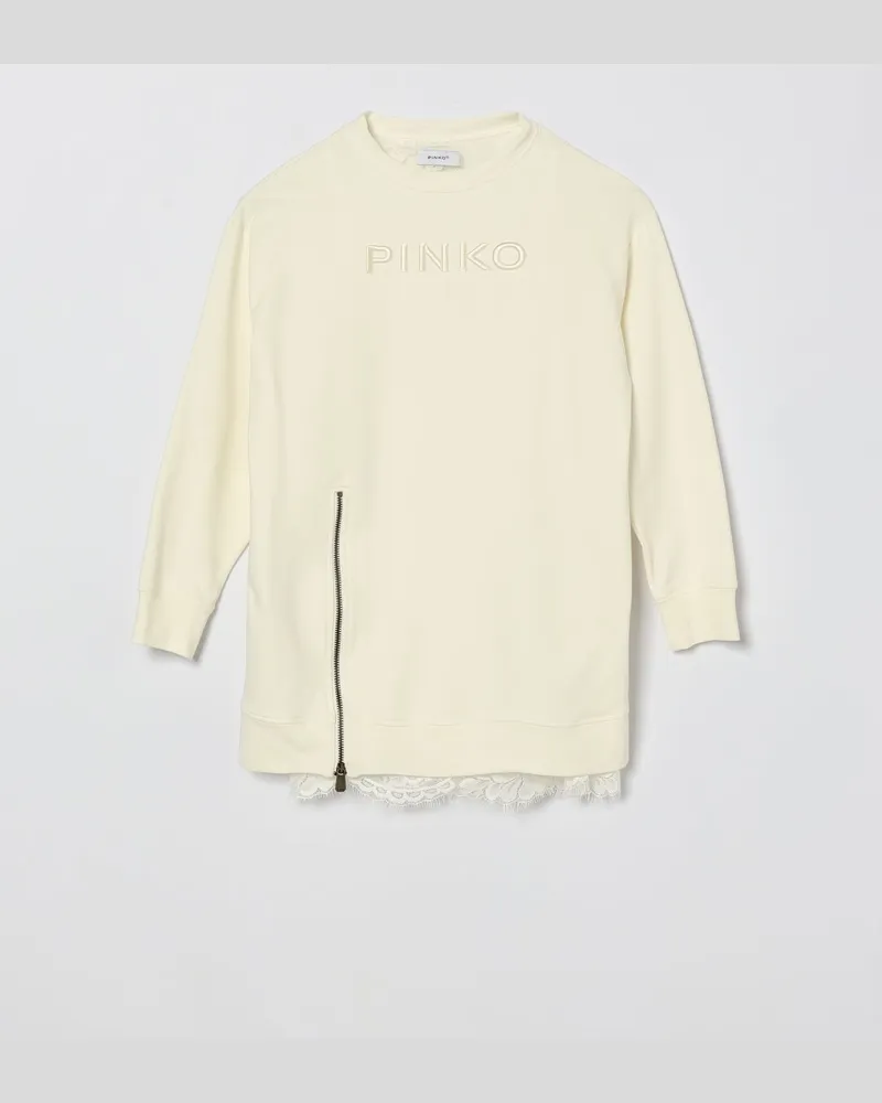 Pinko Sweatshirt-Kleid aus Stretch-Baumwolle Weiß