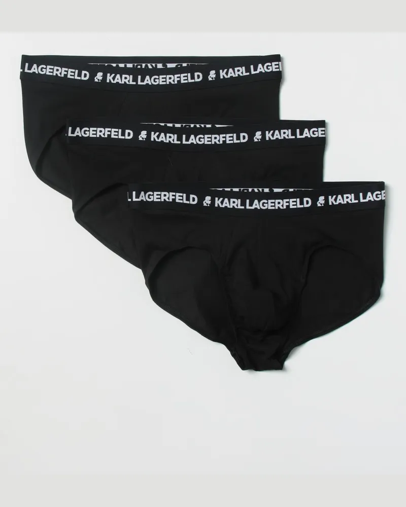 Karl Lagerfeld Set mit 3 Slips aus Bio-Baumwolle Schwarz