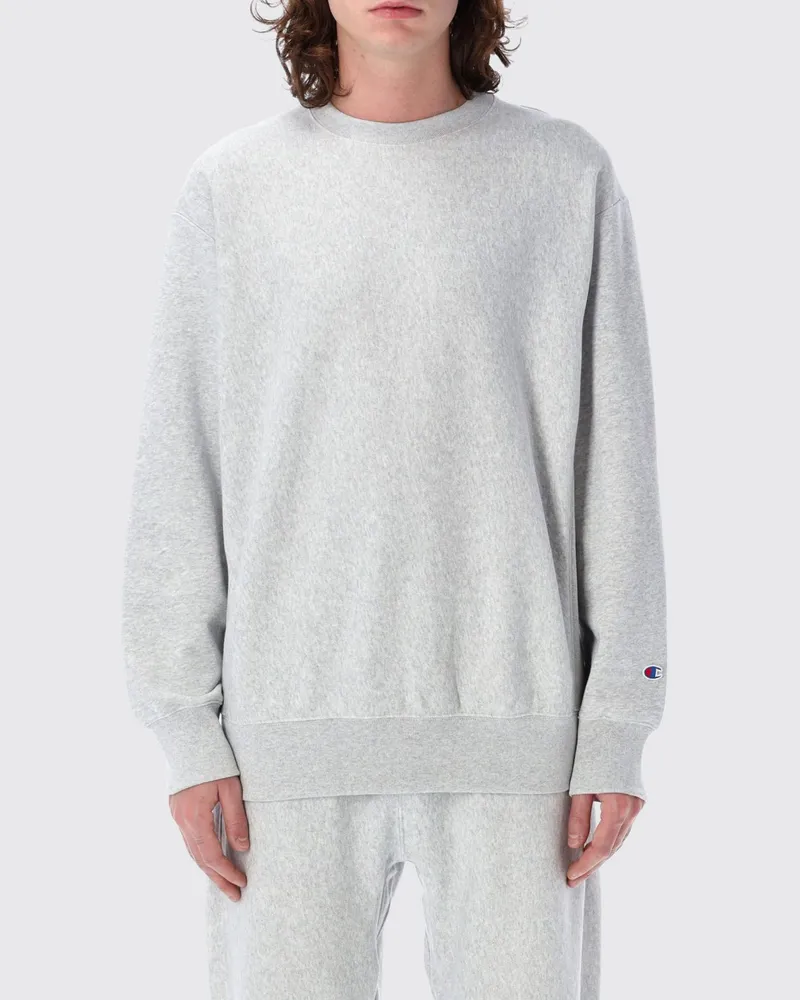 Champion Rundhals-Sweatshirt aus Baumwolle mit überschnittenen Schultern Grau