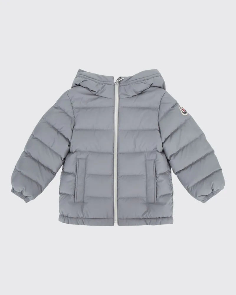 Moncler Brannock Gesteppte Polyester-Daunenjacke für Jungen mit Kapuze Grau