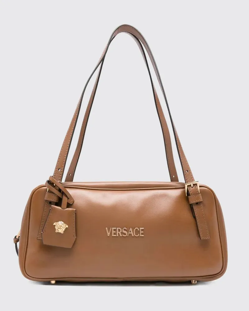 Versace Tag-Tasche aus Leder Braun