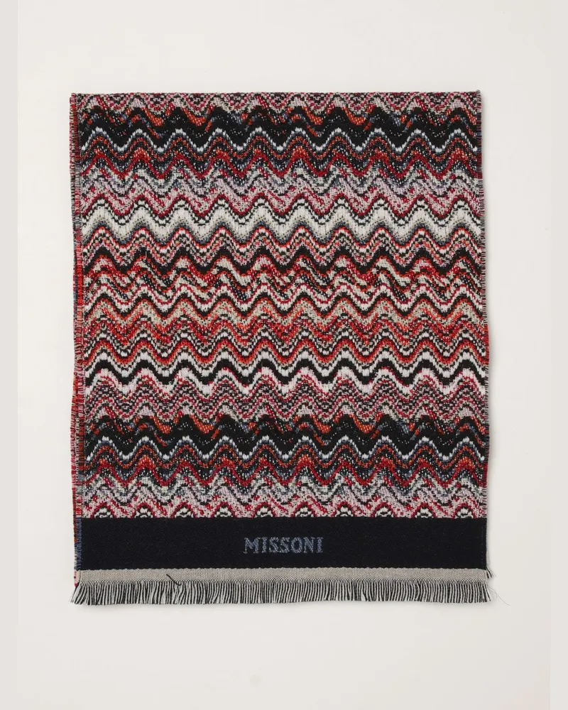 Missoni Schal aus reiner Schurwolle mit mehrfarbigem abstraktem Muster Fa02