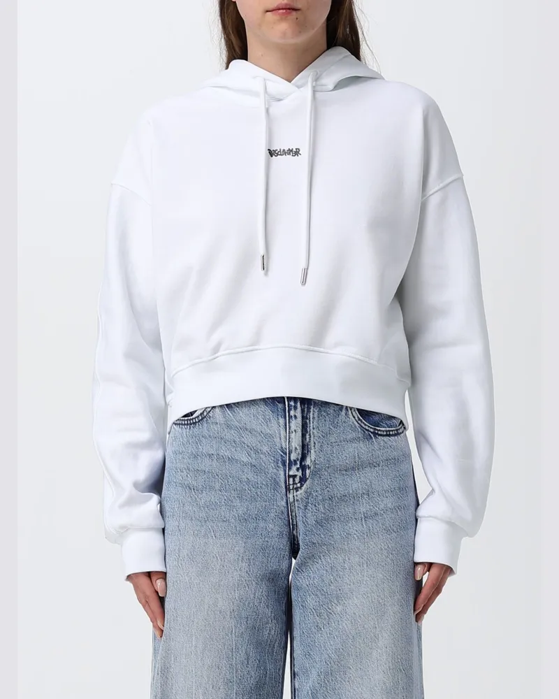 DISCLAIMER Relaxed-Fit-Hoodie von aus Baumwolle mit Logo-Print Weiss