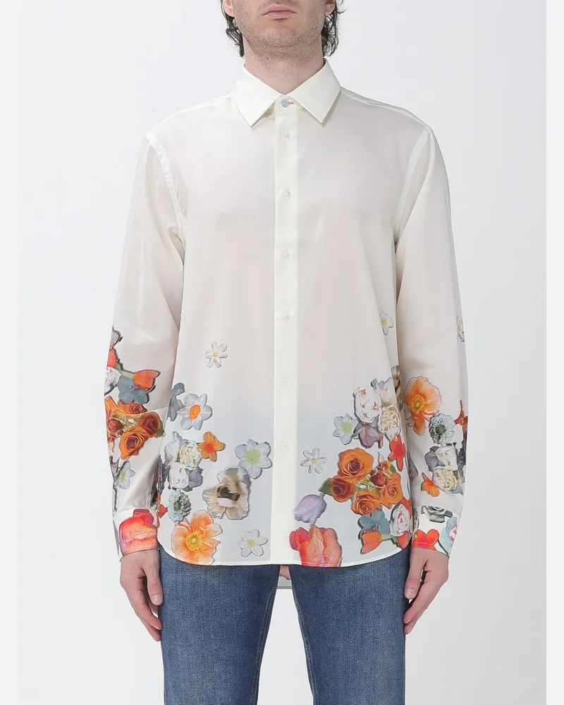Paul Smith Hemd aus Lyocell-Baumwoll-Mischung mit Blumenprint Bunt