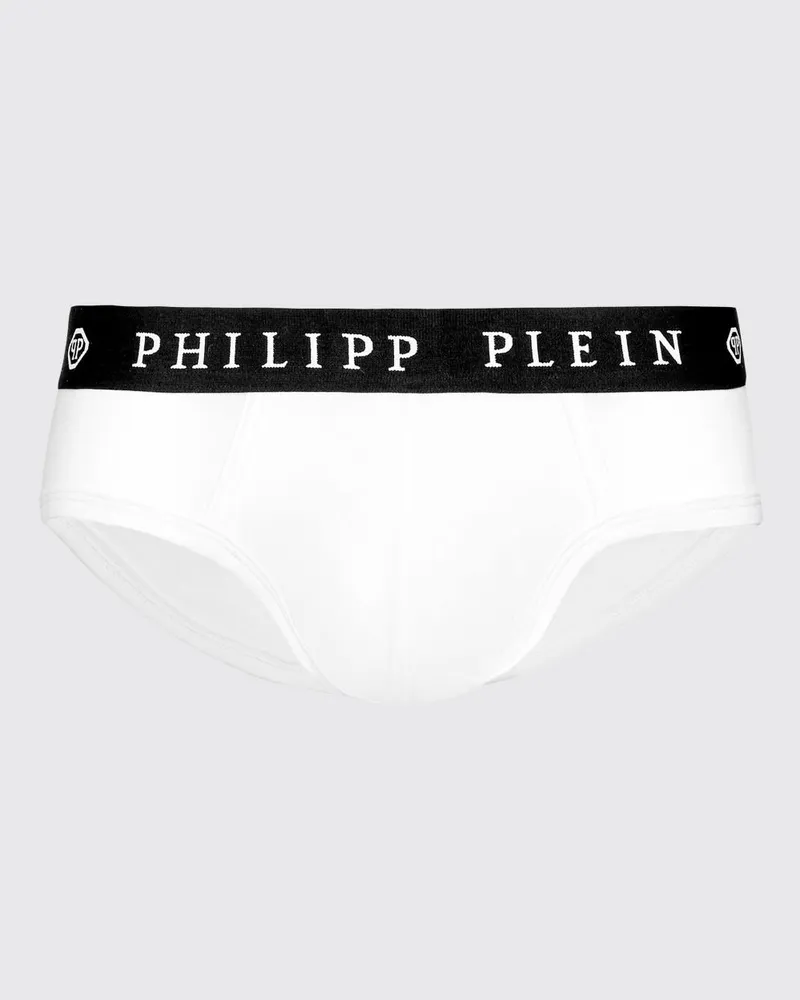 Philipp Plein Slips aus Stretch-Baumwolle mit Logo Weiß