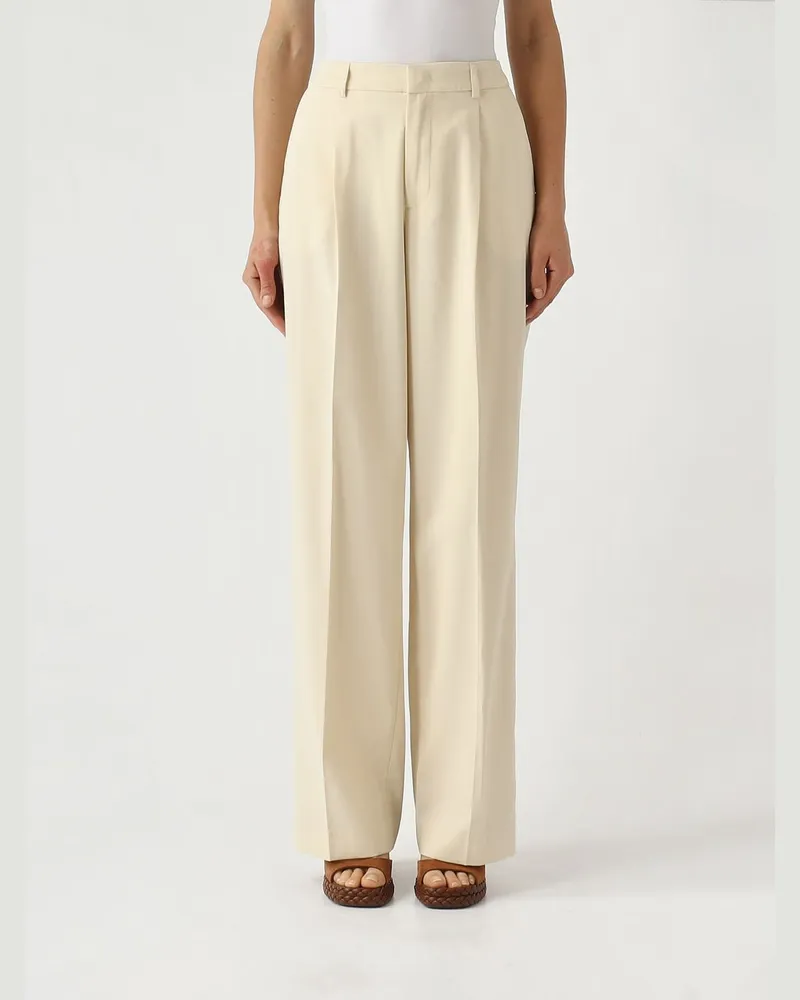 PT TORINO Palazzo-Hose aus Baumwolle Cream