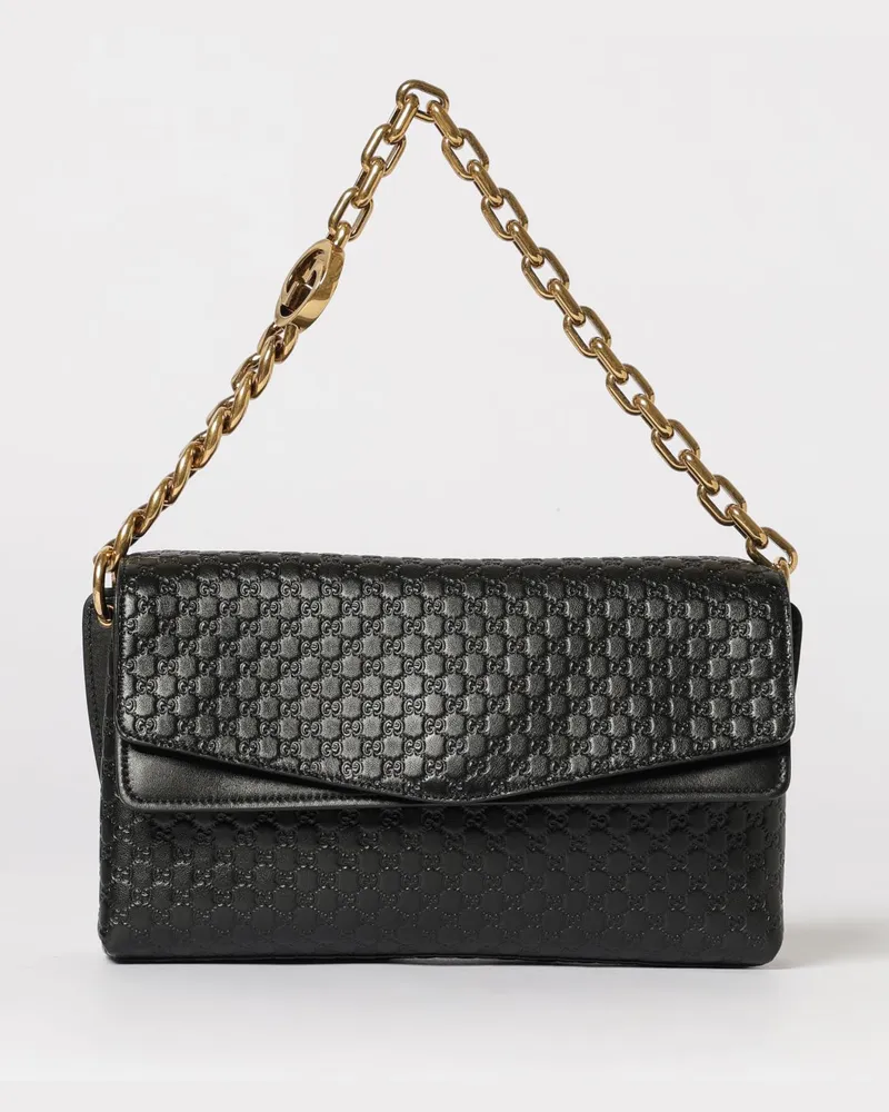 Gucci mittelgroße Ketten-Umhängetasche Schwarz