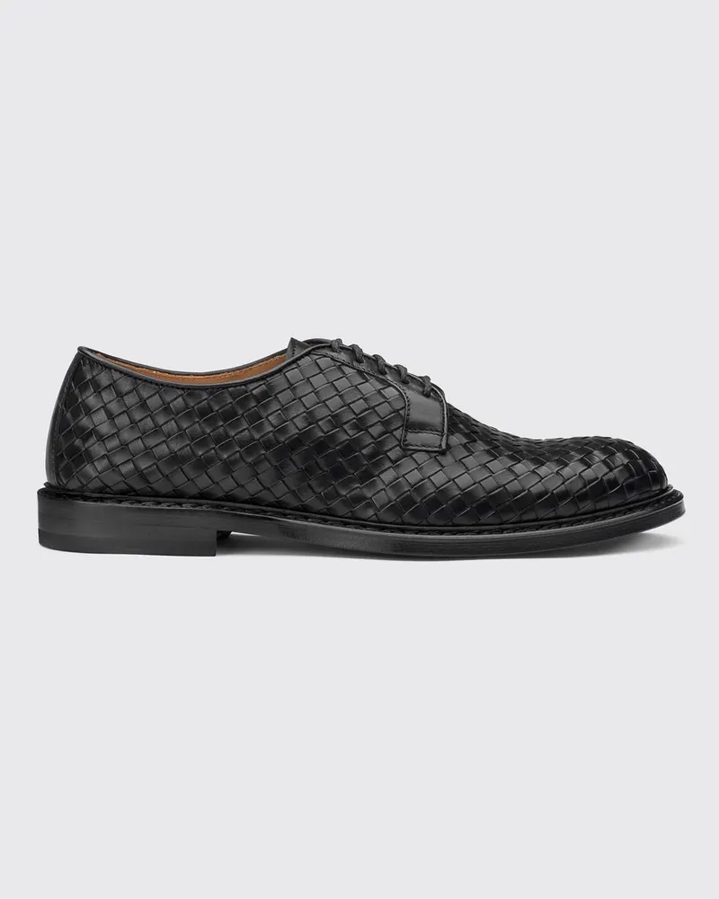 Doucal´s Derby-Schuhe aus geflochtenem Leder Schwarz
